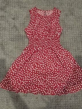 Womens Red Polka Dot Sleeveless Dress